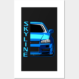 skyline r34 gtr godzilla jdm japan paul walker fast and furious Posters and Art